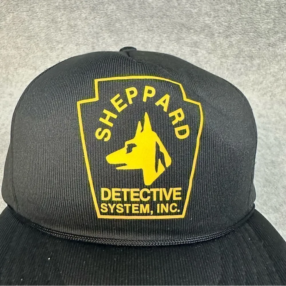 Shepard Detective System Hat‎ Black Full Foam Snapback Security Work Wear Casual